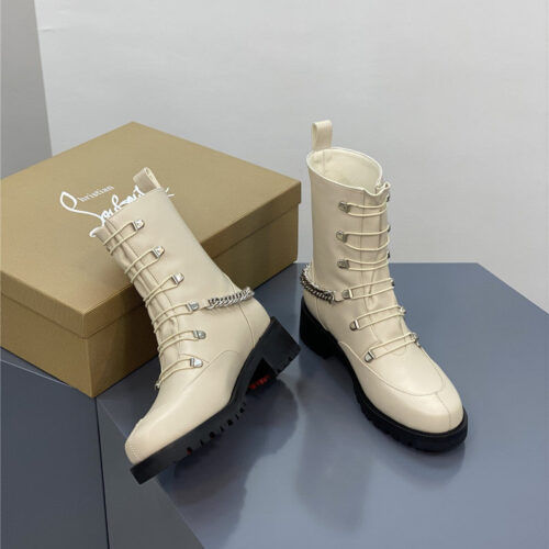 High Quality Luxury Christian Louboutin Chain Ankle Boots Red Sole Boots product detail