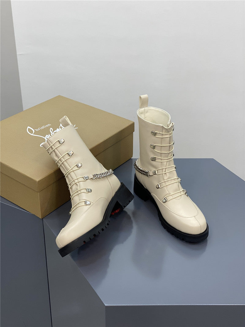 High Quality Luxury Christian Louboutin Chain Ankle Boots Red Sole Boots product detail