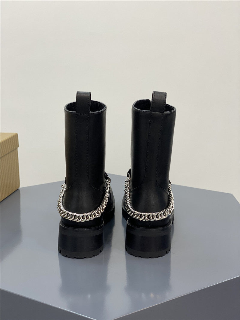 High Quality Luxury Christian Louboutin Chain Ankle Boots Red Sole Boots – Style 09076 product detail