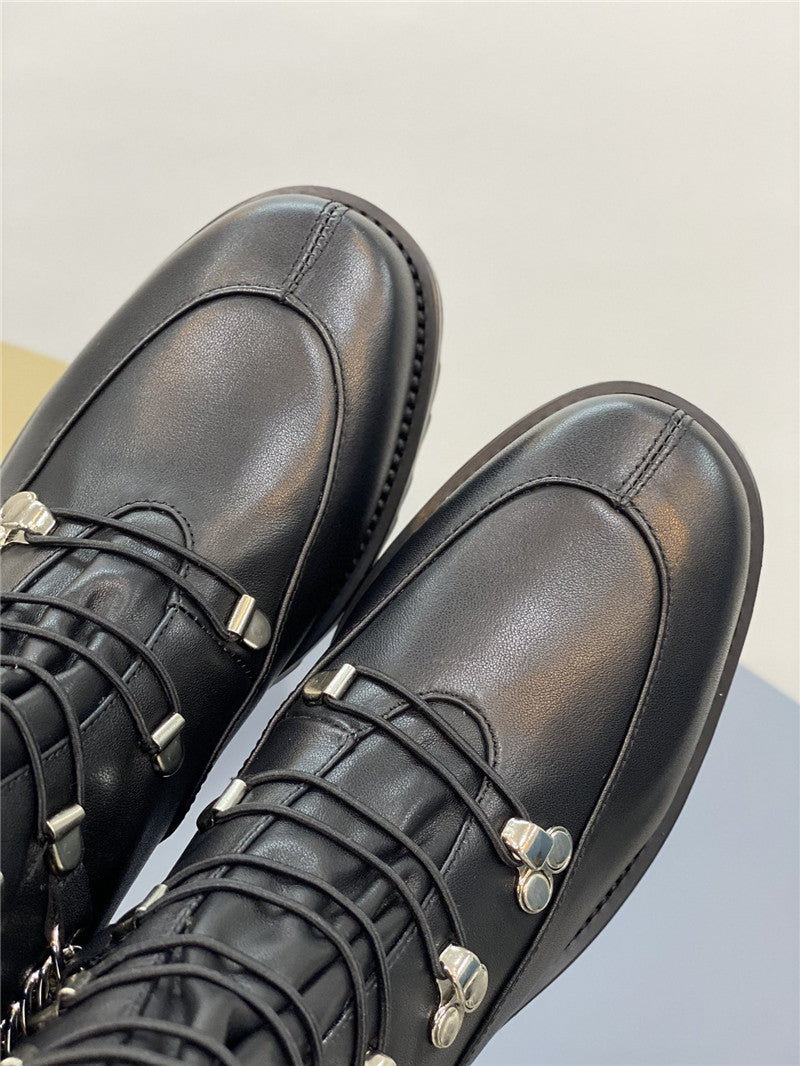 High Quality Luxury Christian Louboutin Chain Ankle Boots Red Sole Boots – Style 09076 product detail