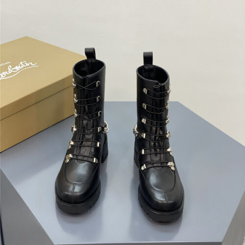 High Quality Luxury Christian Louboutin Chain Ankle Boots Red Sole Boots – Style 09076 alternate view