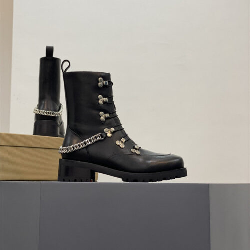 High Quality Luxury Christian Louboutin Chain Ankle Boots Red Sole Boots – Style 09076 product detail