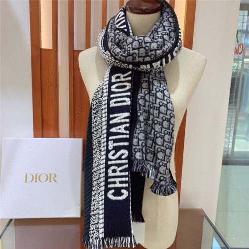 High Quality Luxury Dior Oblique Printed Double-Sided Scarf product detail