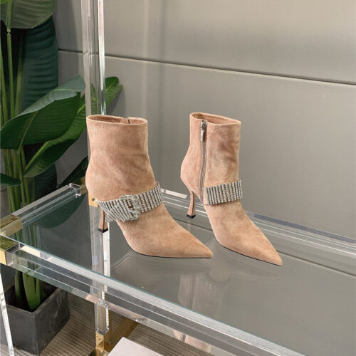 High Quality Luxury Jimmy Choo Rhinestone High-Heeled Boots – Style 37719
