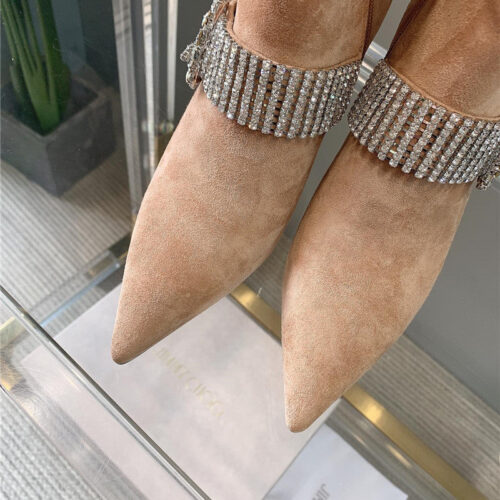 High Quality Luxury Jimmy Choo Rhinestone High-Heeled Boots – Style 37719 product detail