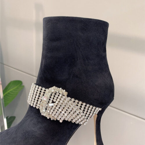 High Quality Luxury Jimmy Choo Rhinestone High-Heeled Boots product detail