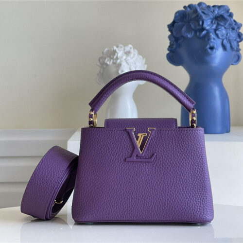 High Quality Luxury Louis Vuitton Capucines Mini Bag Purple