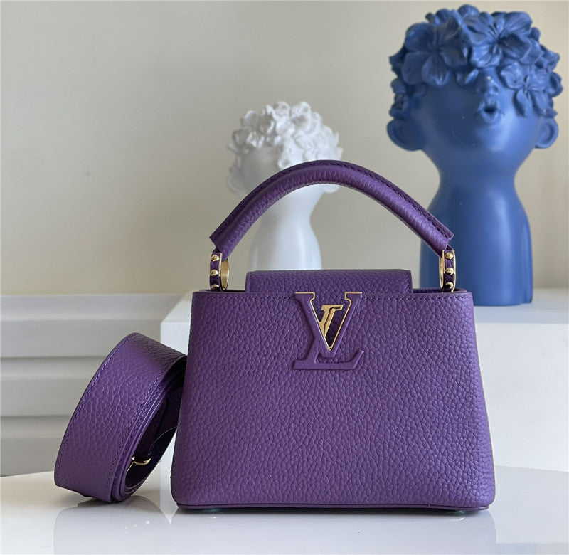 High Quality Luxury Louis Vuitton Capucines Mini Bag Purple