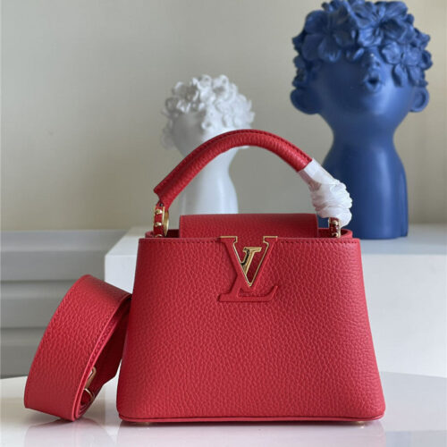 High Quality Luxury Louis Vuitton Capucines Mini Bag Red