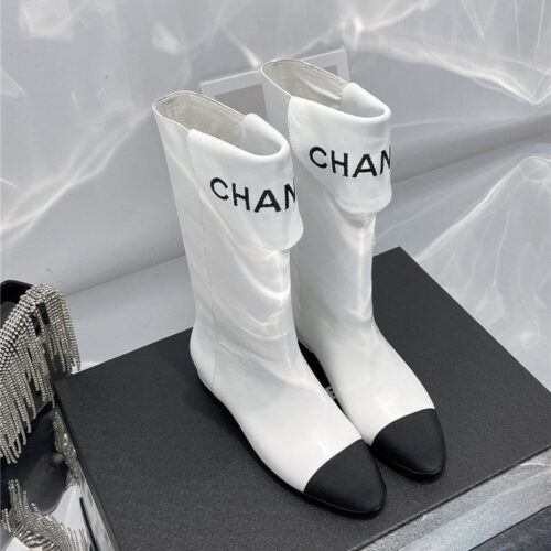 High Quality Luxury Chanel Embroidered Long Boots