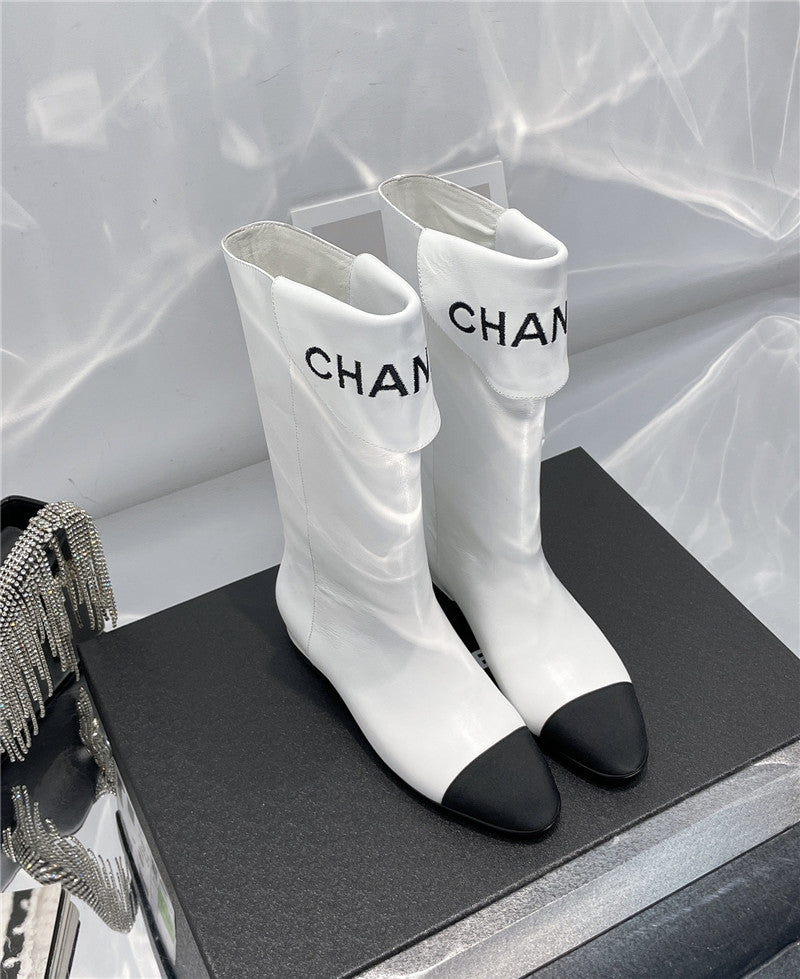 High Quality Luxury Chanel Embroidered Long Boots