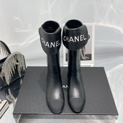 High Quality Luxury Chanel Embroidered Long Boots – Style 29286 alternate view