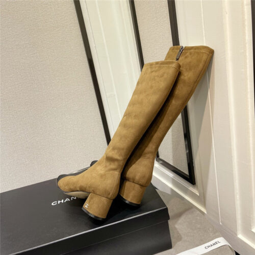 High Quality Luxury Chanel Thick Heel Stretch Long Boots product detail