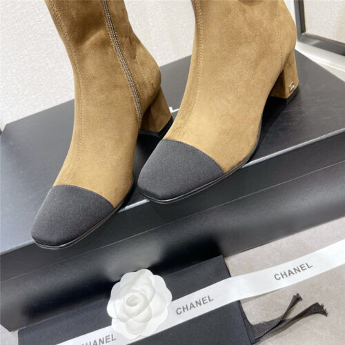 High Quality Luxury Chanel Thick Heel Stretch Long Boots product detail