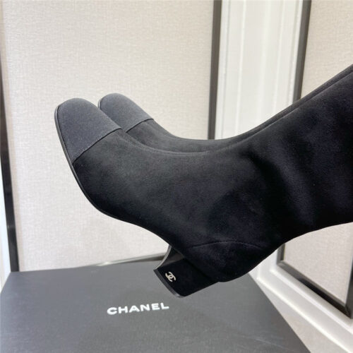 High Quality Luxury Chanel Thick Heel Stretch Long Boots – Style 58502 product detail