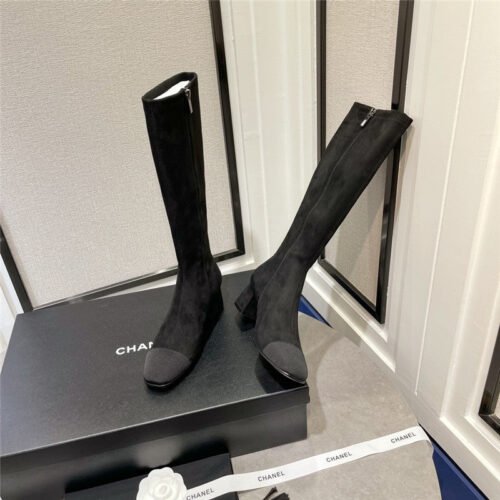 High Quality Luxury Chanel Thick Heel Stretch Long Boots – Style 58502 product detail