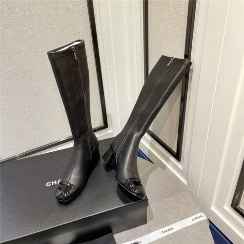 High Quality Luxury Chanel Thick Heel Stretch Long Boots – Style 81094 product detail
