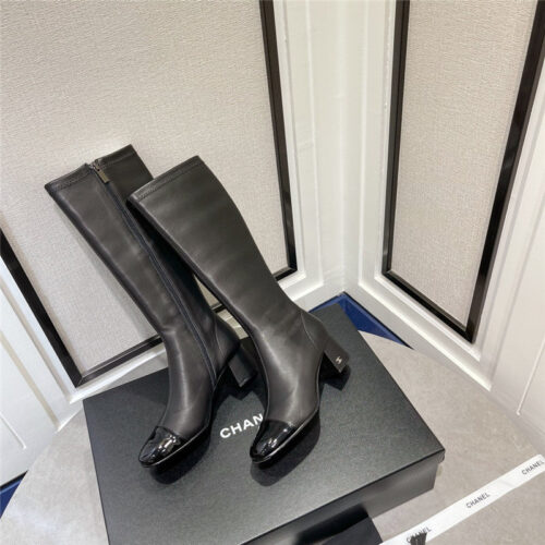 High Quality Luxury Chanel Thick Heel Stretch Long Boots – Style 81094