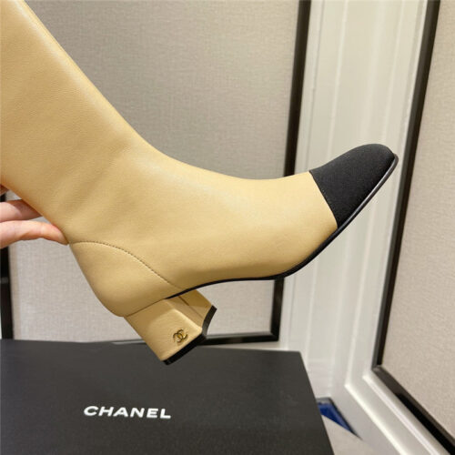 High Quality Luxury Chanel Thick Heel Stretch Long Boots – Style 77702 product detail