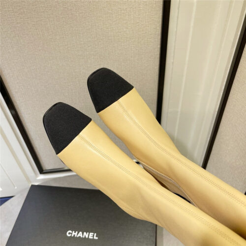 High Quality Luxury Chanel Thick Heel Stretch Long Boots – Style 77702 product detail