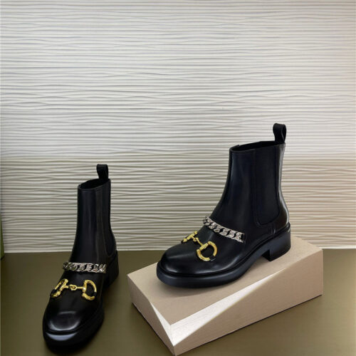 High Quality Luxury Gucci New Horse Buckle Ankle Boots product detail