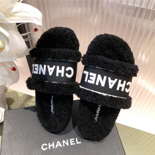High Quality Luxury Chanel Lamb Wool Slippers – Style 93030 product detail