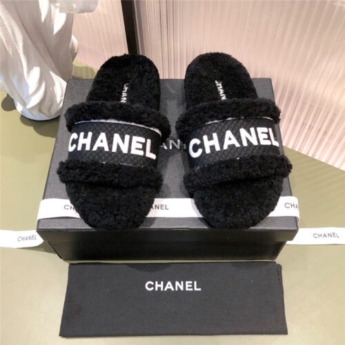 High Quality Luxury Chanel Lamb Wool Slippers – Style 93030 product detail