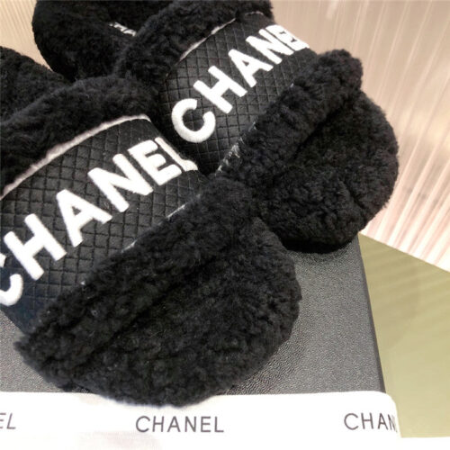 High Quality Luxury Chanel Lamb Wool Slippers – Style 93030 product detail