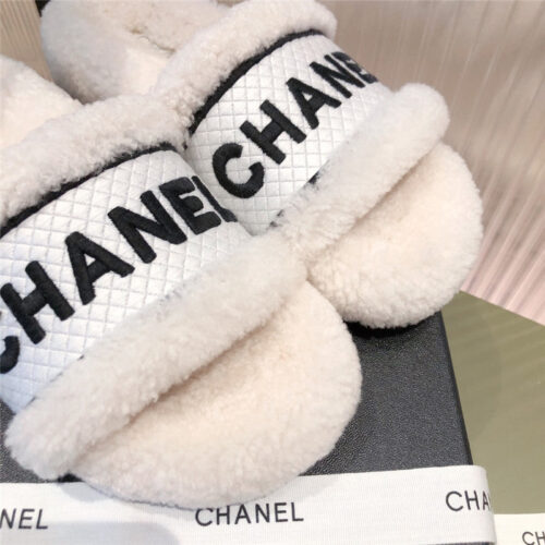 High Quality Luxury Chanel Lamb Wool Slippers – Style 56870 product detail