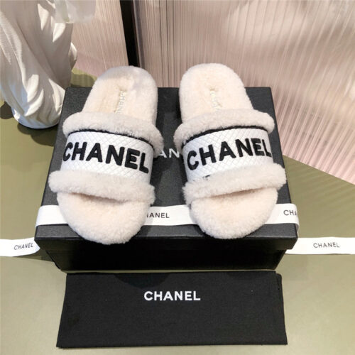 High Quality Luxury Chanel Lamb Wool Slippers – Style 56870 product detail