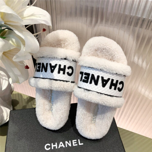 High Quality Luxury Chanel Lamb Wool Slippers – Style 56870 product detail