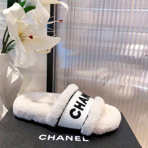 High Quality Luxury Chanel Lamb Wool Slippers – Style 56870 product detail