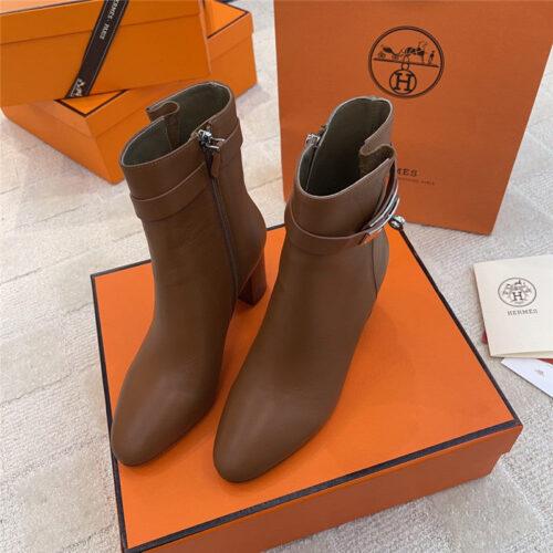 High Quality Luxury Hermes Kelly High Heel Ankle Boots