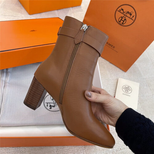High Quality Luxury Hermes Kelly High Heel Ankle Boots product detail