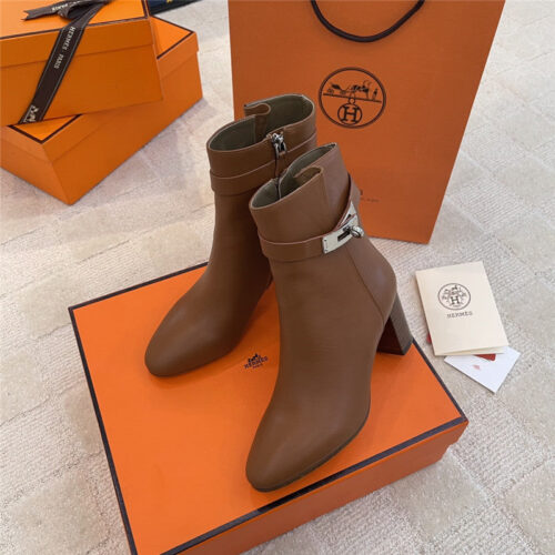 High Quality Luxury Hermes Kelly High Heel Ankle Boots product detail