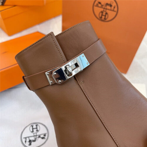High Quality Luxury Hermes Kelly High Heel Ankle Boots product detail