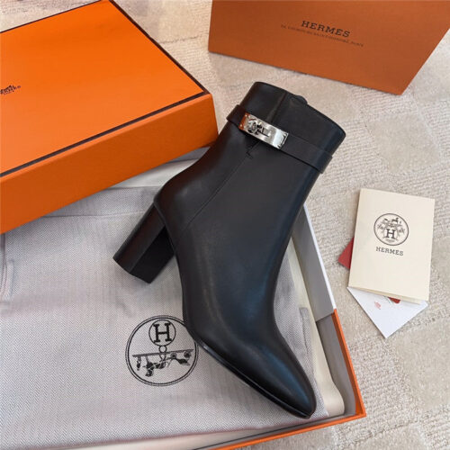 High Quality Luxury Hermes Kelly High Heel Ankle Boots – Style 89027 product detail