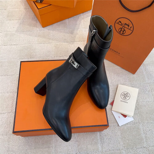 High Quality Luxury Hermes Kelly High Heel Ankle Boots – Style 89027 product detail