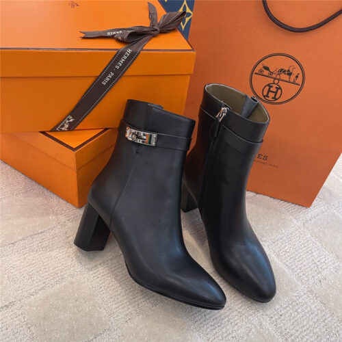 High Quality Luxury Hermes Kelly High Heel Ankle Boots – Style 89027