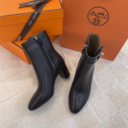 High Quality Luxury Hermes Kelly High Heel Ankle Boots – Style 89027 product detail