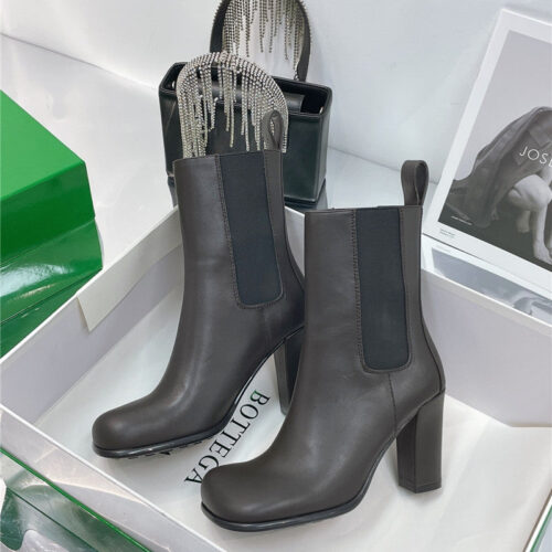 High Quality Luxury Bottega Veneta Thick Heel Round Toe Ankle Boots product detail