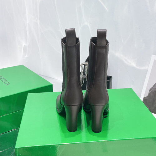 High Quality Luxury Bottega Veneta Thick Heel Round Toe Ankle Boots product detail