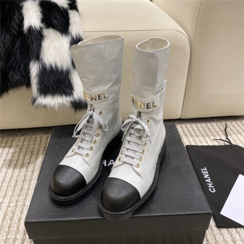 High Quality Luxury Chanel Metal Letter Logo Ankle Boots – Style 55334 product detail