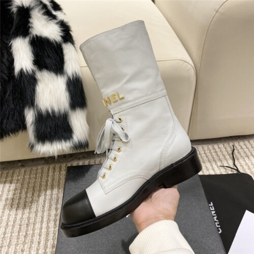 High Quality Luxury Chanel Metal Letter Logo Ankle Boots – Style 55334 product detail