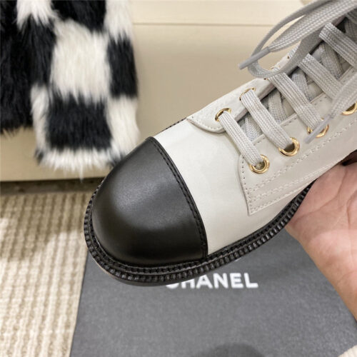 High Quality Luxury Chanel Metal Letter Logo Ankle Boots – Style 55334 product detail
