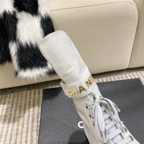 High Quality Luxury Chanel Metal Letter Logo Ankle Boots – Style 55334 product detail