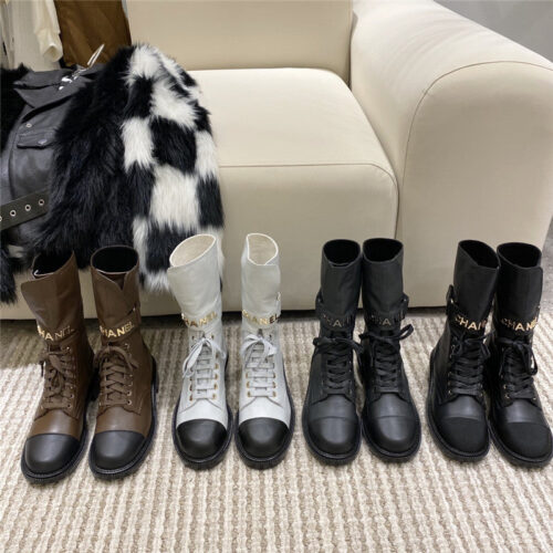 High Quality Luxury Chanel Metal Letter Logo Ankle Boots product detail