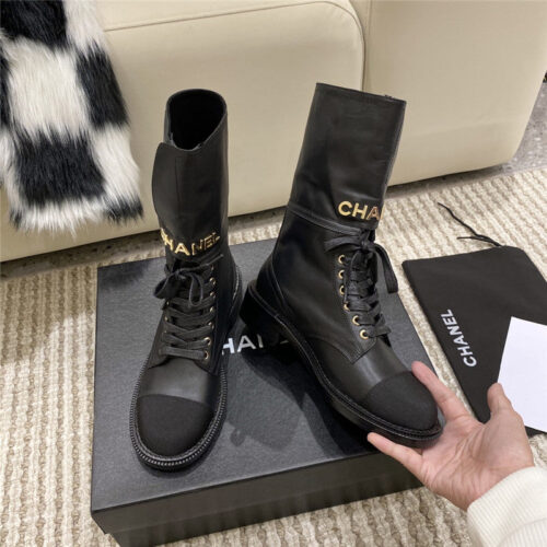 High Quality Luxury Chanel Metal Letter Logo Ankle Boots product detail