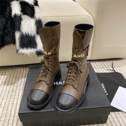 High Quality Luxury Chanel Metal Letter Logo Ankle Boots – Style 25958