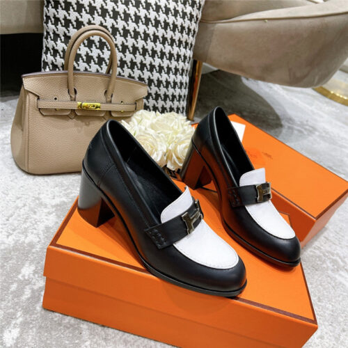 High Quality Luxury Hermes Dauphine Mid Heel Mules
